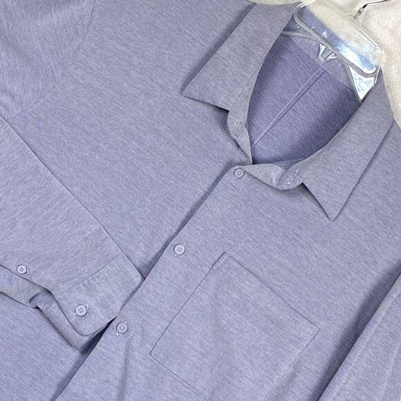 Lululemon Commission Shirt Mens Lilac XL Blue Preppy Classic Performance Outdoor - Picture 1 of 8